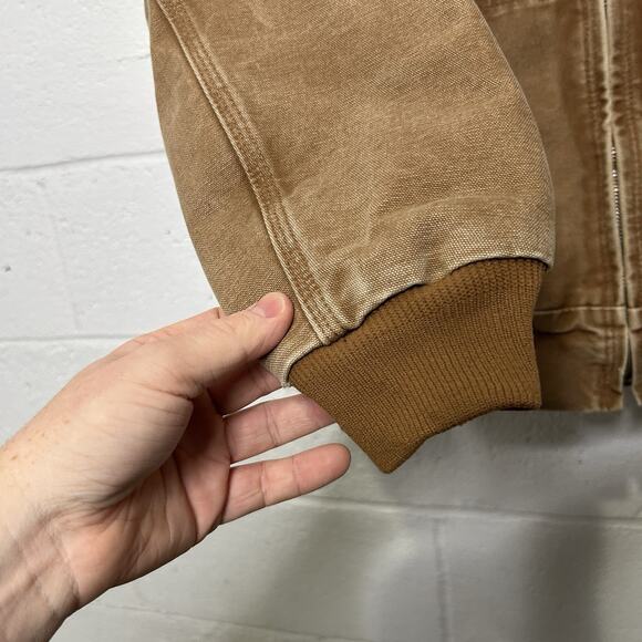 Y2K Carhartt Quilted Hooded Active Jacket “Brown” WJ130 - Picture 5 of 9